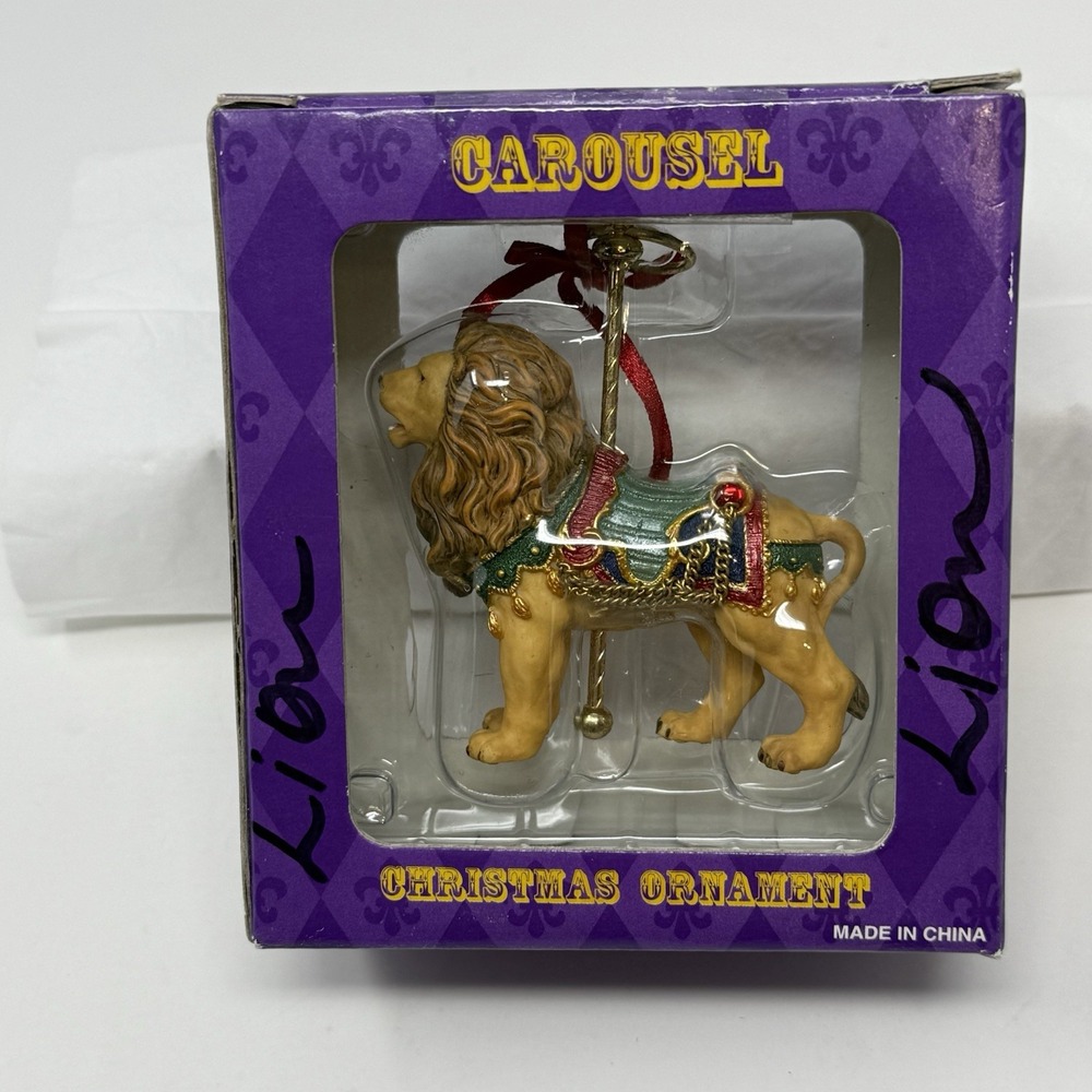 Costco Carousel Merry Go Round Lion Christmas Tree Ornament - In Box
